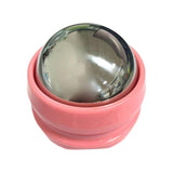 Cooling Ice Ball Massager Handheld Facial Ice Massager Polished Stainless Steel Massage Ball Compact, Pink