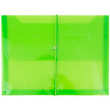 JAM PAPER Plastic Expansion Envelopes with Elastic Band Closure - Letter Booklet - 9 3/4 x 13 with 2.5 Inch Expansion - Lime Gre