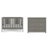 Child Craft Atwood Crib and Dresser Nursery Set, 2-Piece, Includes 3-in-1 Convertible Crib and 3-Drawer Dresser, Grows with Your