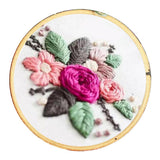 Merishopp Embroidery Starter Kits With Pattern Diy Stitch Crafts Rose Flower