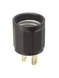 Leviton 61 660 Watt, 125 Volt, Polarized OutlettoLampholder Adapter, Brown
