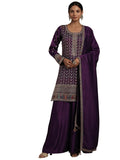 Libas Women's Silk Blend Kurta Sets (48608_Purple