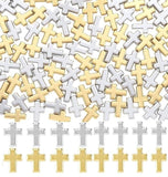 SHBAIWENTONG Cross Charms for Jewelry Making 400PCS Bulk Crucifix Spacer Beads with Storage Box Lightweight Mini Cross Pendants 