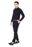 Xjarvis Clifton Men'S Regular Fit Cotton Blend Plain Shirt Full Sleeves Casual & Formal Summer Shirt With Pocket Design & Spread Collar Pack Of 1 (Black Xl),Black,,B0D7HR5BNB
