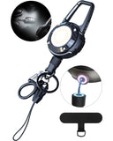 LIUGX LED Magnetic Retractable Keychain Flashlight 250 Lumens,USB-C Rechargeable, with Phone Tether Tabs, Retractable Badge Reel