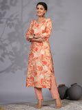 Gosriki Women'S Rayon Blend Straight Printed Kurta With Pant (Nissu Orange-Gs_S_Orange_Small),Orange,,B0CYH8M7W9