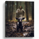 Jesus and Lamb Canvas Wall Art, Rainy Rescue, Christian Decor, 12 x 16