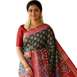 Connect Me Silks Linen Cotton Sarees For Women | Printed Saree With Unstitched Blouse Piece(Light Green)