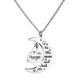 HOFOYA I Love You To The Moon And Back Stainless Steel Chain Necklace Jewelry Gifts for Mom Auntie Sister Daughter Grandma,Birth
