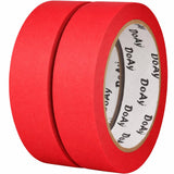 DOAY 2 Pack Red Painters Tape - Masking Tape 1 Inch Wide - Multi-Surface, Smart Adhesion, Indoor & Outdoor - 180FT Total - Paint