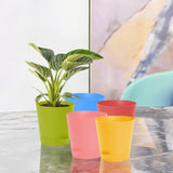 Go Hooked 4 Inch Self Watering Planter Pots 5 Sets For Indoor & Outdoor Gardening Premium Plastic Pots With Uv Protection & Ligh