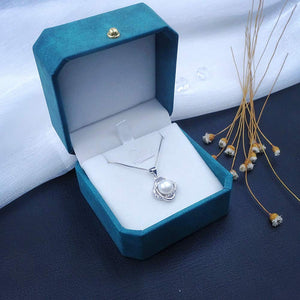 NuAngela Pendant Box, Jewelry Gift Box For Necklace Bracelet, PU Leather Display Case For Ceremony, Engagement, Wedding, Proposa
