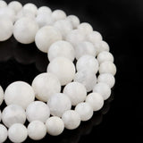 Filluck Natural Stone Beads 8mm White Moonstone Polished Round Smooth Gemstone Beads for Jewelry Making 15 Inch(White Moonstone,