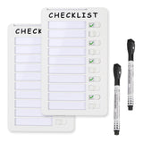 2-Pack Magnetic Dry Erase Checklist Board - Reusable Whiteboard Task Planner with Sliding Checkmarks, Includes Cards & Mounting 