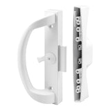 PrimeLine C 1263 Diecast, White, Patio Door Handle Set with Clamp Upgrade (Single Pack)