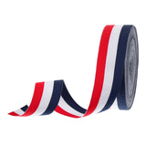 PATIKIL 1-5/8 Red White Navy Striped Grosgrain Ribbon, 25 Yard Polyester Fabric Stripe Craft Ribbon Double Faced Design for Bow 