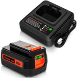 40V 3.6Ah Replacement Battery and Charger for Black and Decker 40 Volt Battery Lithium LBX2040 LBXR36 LBXR2036 LST540 LCS1240 LB