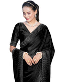 Satrani Womens Pure Georgette Saree (3186S136N_Black)