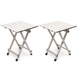 SUNNYFEEL Folding Camping Table - Lightweight Aluminum Portable Picnic Table, 18.5L x 18.5W x 24.5H Inch for Cooking, Beach, Hik