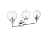Living District Indoor Modern Home Decorative Bright Ceiling Hanson 3 Lights Bath Sconce In Brass With Clear Shade