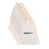 Natural Cotton Shoe Bags 6 Pcs Large Travel Storage Packing Pouch