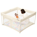 Foldable Baby Playpen 50 50, Out-of-The-Box Ready Playpen for Babies and Toddlers, Portable Play Yard with Breathable Mesh & AS
