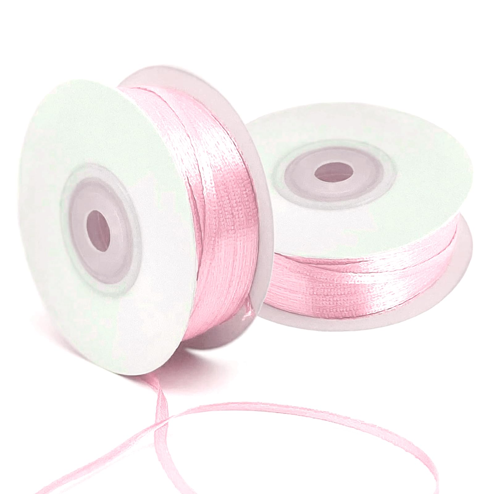 Pink Satin Ribbon - 200 Yards x 1/8-Inch,Pink Ribbons for Gift Wrapping/DIY Bows Decoration/Sewing(100 Yards x 2)