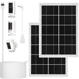 7W Solar Panel for Ring,2Pack Solar Charger for Stick Up Cam, Stick Up Cam Pro, Spotlight Cam Plus/Pro with 10FT/3M Waterproof L
