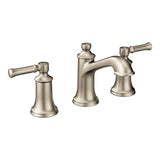 Moen Dartmoor Brushed Nickel TwoHandle High Arc Widespread Bathroom Sink Faucet for 3Hole Setups with Valve Included, TV6805BN