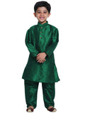 JBN Creation Boys Bottle Green Silk Blend Kurta and Pyjama Set_VASBKGN001nPGN_26