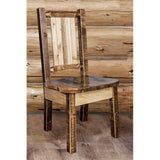 Montana Wooodworks Homestead Collection Side Dining Chair With Laser Engraved Moose Design, Stain & Lacquer Finish