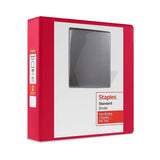 Staples 2-inch 3-Ring View Binder, D-Ring, Red (ST60222)