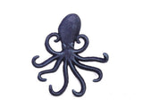 Handcrafted Nautical Decor Rustic Dark Blue Cast Iron Wall Mounted Decorative Octopus Hooks 7 Cast Iron