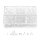 6 Styles 1080Pcs Silicone Earrings Backings Lifters,Rubber Plastic Clear Soft Earring Backs Cluth Ring Stopper Replacement for F