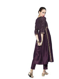 Ziyaa Women'S Art Silk Purple Chinon Flared Kurta And Pant Set(Zikuch3741Andpa-Xl)