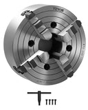 VEVOR 4-Jaw Lathe Chuck, 10 in (250 mm), Lathe Chuck, 0.6-9.84 in (15-250 mm) Clamping Range with T-key Fixing Screws Reversible