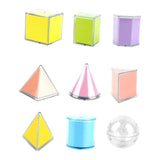 ECOMISTIQ 9 Pieces Folding Geometric Shapes 3D Solids for Classroom Children | Mathematics Educational