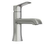 Moen LISO Spot Resist Brushed Nickel OneHandle Bathroom Faucet, One Hole Bathroom Sink Faucet with Optional Deck Plate and Push