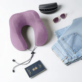 Sleepyhead Contour Shaped Premium Memory Foam Neck Pillow, Designed By Duroflex | Travel Pillow (Lavender)