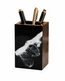 Timber Revival Co. Sheesham Wood Resin Pen Stand Ocean Design