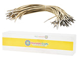 Mandala Crafts Tan Barbed Elastic Barbed Cord - 50 Round 13Craft Elastic Party Hats Elastics Cord with Metal Ends for Elasti