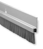 Pemko Brush Door Bottom Sweep, Clear Anodized Aluminum with 0.625 Gray Nylon Brush insert, 0.25 Width, 1.375 H x 48 L 1806
