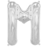 16 inch Letter M Silver AirFilled Foil Balloon