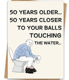 LiuuLi Funny 50th Birthday Card,50 Year Old Gifts for Her Him, Cool 50th Birthday Decorations for Women Men
