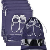 Kasque Transparent Window Portable Travel DustProof Shoe Bags, Drawstring Dustproof, NonWoven Fabric, Convenient Storage, Suit