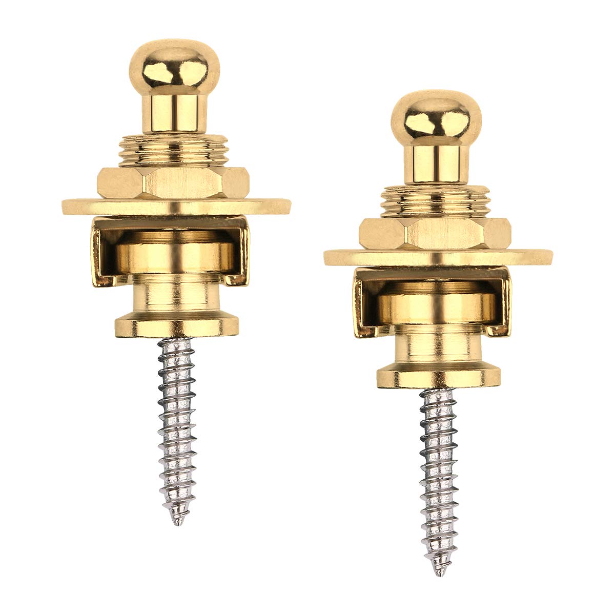 Gold Guitar Strap Locks, Dreokee 2 PCS Guitar Strap Lock Buttons Guitar Strap Locks Set Security Quick Release Strap lock Retain