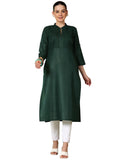 Libas Women'S Silk Regular Kurta (29270_Green