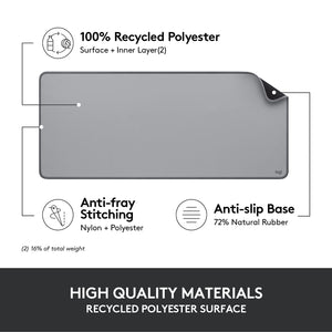Logitech Desk Mat - Studio Series, Multifunctional Large Desk Pad, Extended Mouse Mat, Office Desk Protector with Anti-slip Base