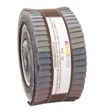 Robert Kaufman KONA COTTON SOLIDS GRAY AREA Roll Up 2.5 Precut Cotton Fabric Quilting Strips Jelly Roll Assortment RU42440