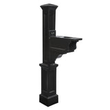 Mayne Dover Single Arm Mail Post - Black - 25.5in x 8in x 56.5in - Standard Post, Arm & Hardware Kit Included (5810-B)